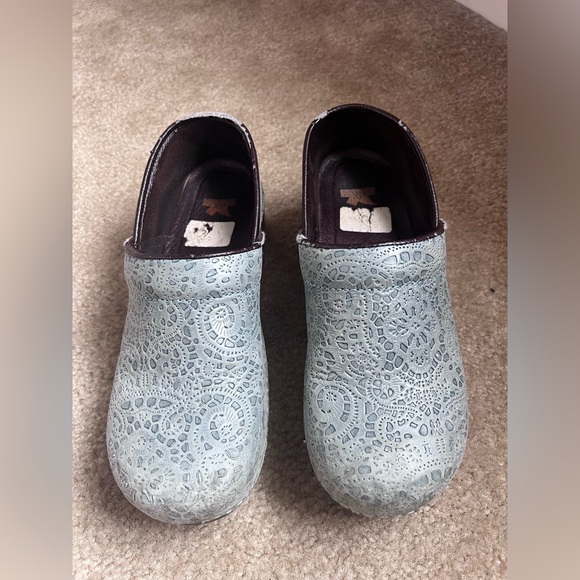dansko XP clog blue lace chambray pattern size 41 - Picture 12 of 12